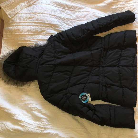NWT St. John’s bay black puffer fur hood zip up jacket coat - Picture 4 of 4